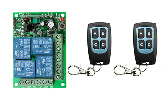 DC12V 24V 4 CH 4CH RF Wireless Remote Control Switch System Receiver+Waterproof Transmitter,315/433.92 MHz Garage Door /lamp