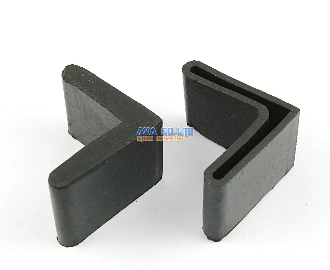 16 Pieces 40 x 40mm  L Shape Furniture Feet Rubber Cover Angle Feet Pad Black