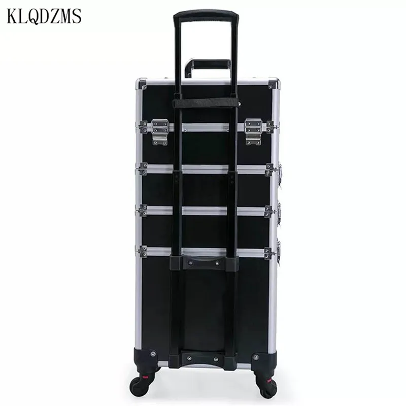 KLQDZMS High Quality Women Professional Make Up Case Trolley Cosmetic Suitcase Large Capacity Rolling Luggage On Wheels