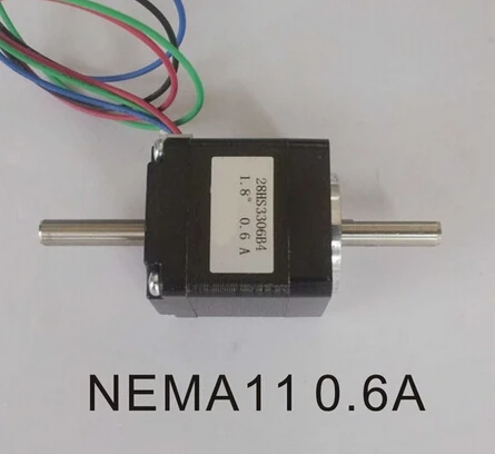 NEMA11 Dual Shaft Stepper Motor with 6N.cm 8.3 oz-in Length 33mm CE ROHS CNC Stepping Motor