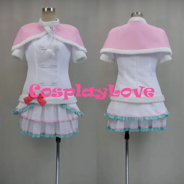 

New Custom Made Japanese Anime Cute Love Live! Snow Halation Koizumi Hanayo White Cosplay Costume Halloween Christmas Lovelive