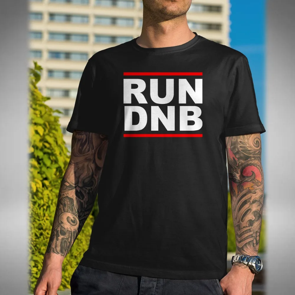 Run Dnb Mens T Shirt Jungle Drum & Bass Dance Music Lover Old Skool Raver New Fashion Brand Men Cartoon Hip Hop Homme T Shirt