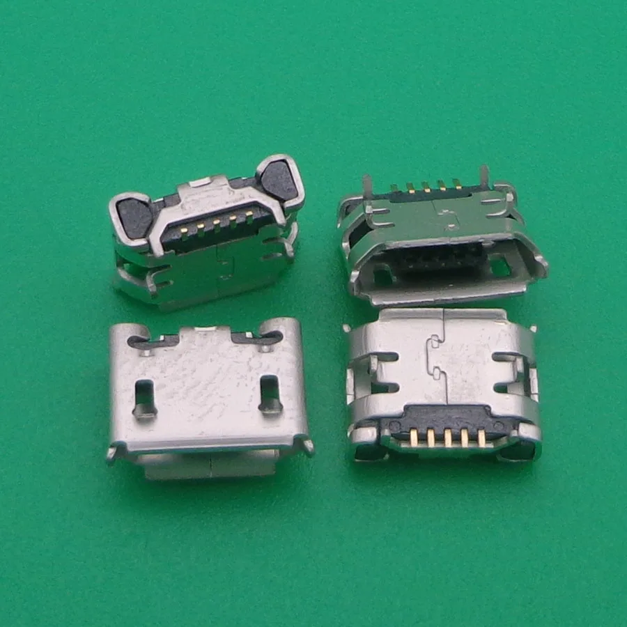 200pcs/lot,4 feet 5P Micro USB Connector V8 Port Charge Socket Micro USB Jack, Ox horn DIY for repair mobile phone