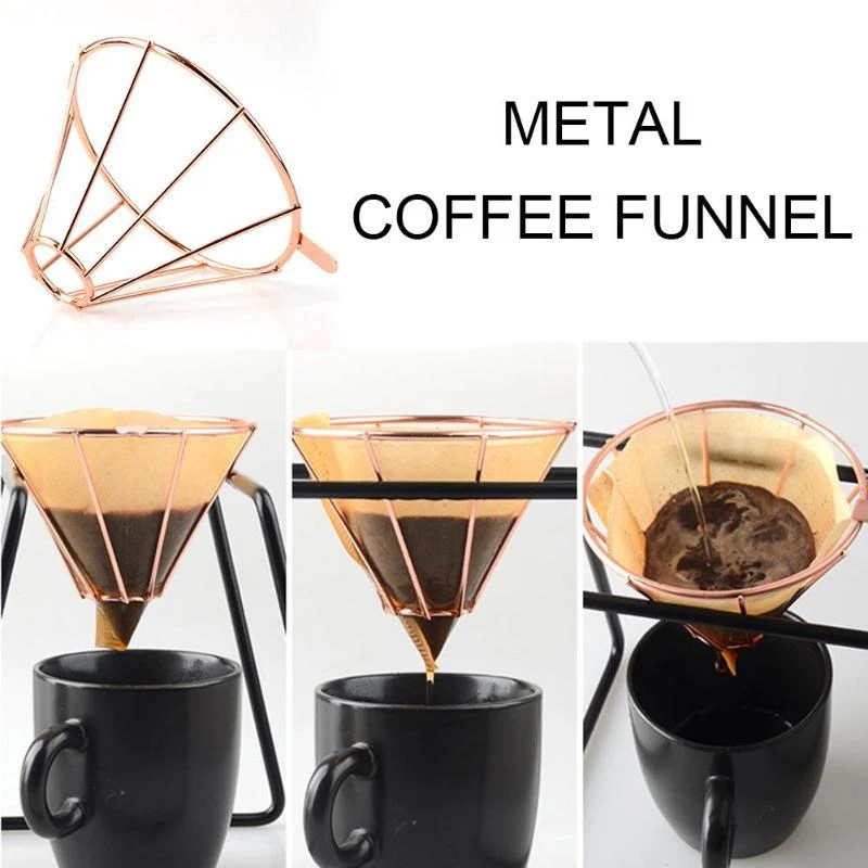 

1-2 Cups Permanent Coffee Filter Dripper Engine Style Coffee Drip Filter Cup Pour Over Coffee Maker Stainless Steel