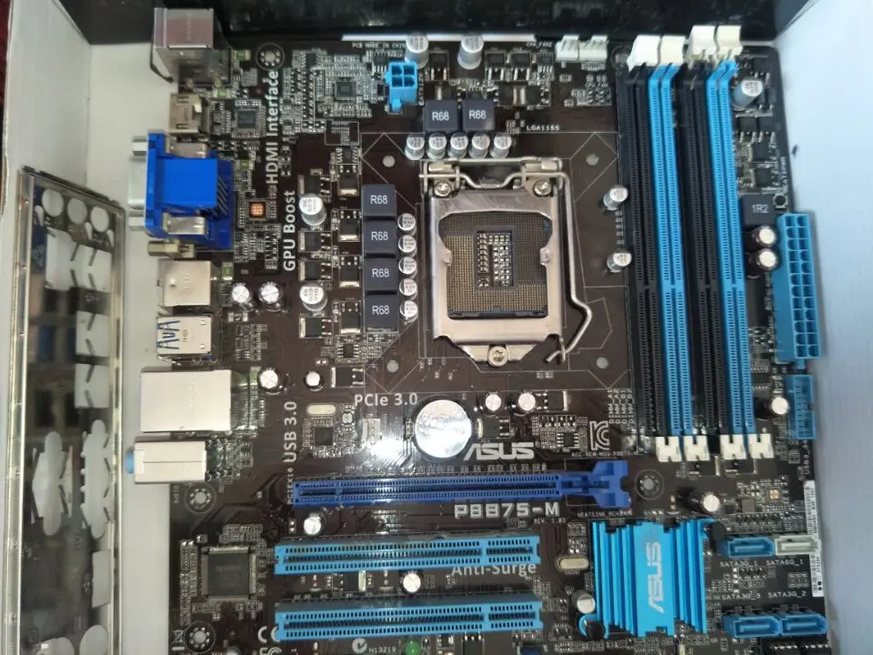 Asus-P8B75-M Placa-mãe do PC desktop, soquete B75, LGA 1155, i3, i5, i7, DDR3, SATA3, USB 3.0