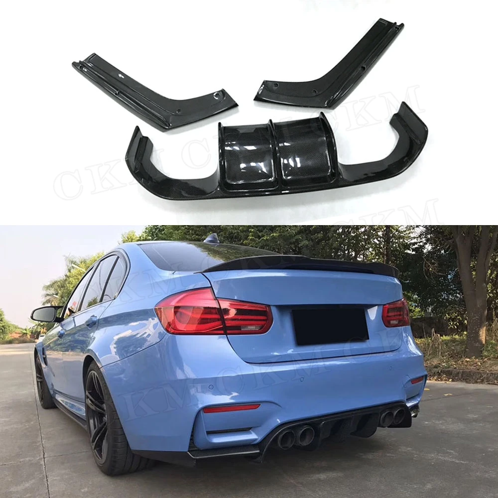 

Carbon Fiber Car Accessories Rear Bumper Lip Spoiler Diffuser for BMW 3 Series F80 M3 F82 M4 2017 2018 V Style 3PCS