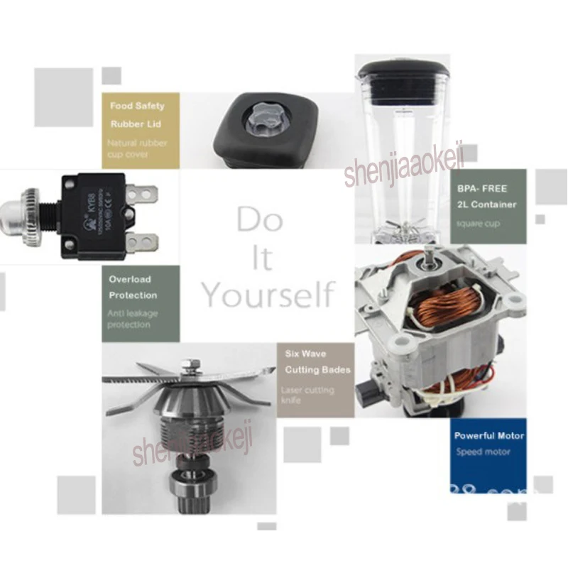 2L لمس الرقمية التلقائي الذكية الموقت 3HP BPA الحرة المهنية العصائر خلاط خلاط عصارة الغذاء الفاكهة المعالج 2200 واط