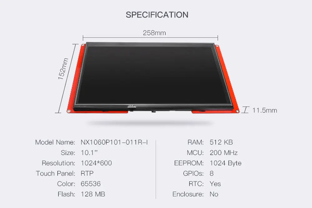 NEXTION 10,1'' Intelligent Series NX1060P101-011R- I Multifunktions-HMI-resistiver Touch-Display-Modul-Bildschirm ohne Gehäuse – Detail 15