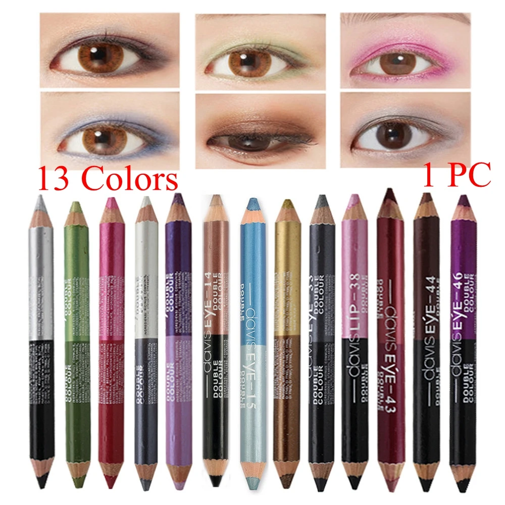 1Pcs 12 Colors Highlighter Glitter Eyeshadow Eyeliner Pen Makeup Durable Sweatproof Double-ended Eyes Pencil Makeup tools ..