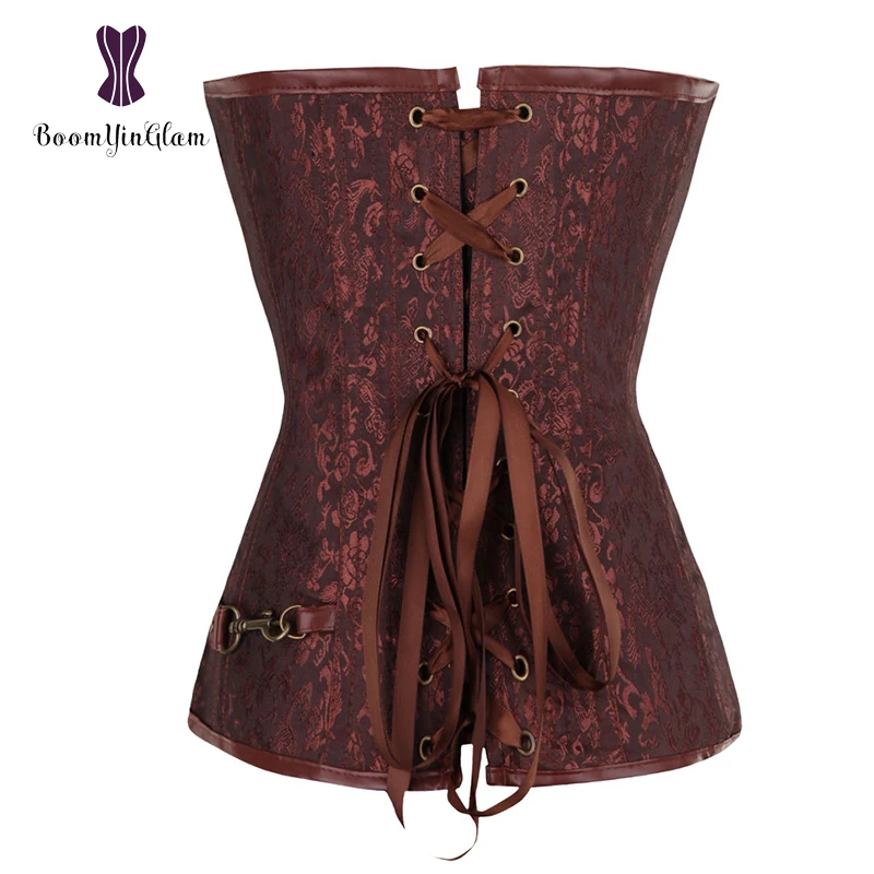 Grande taille Zip Up Sexy Shaper Spirale Acier Désossé Steampunk Goth Halter Cuir Bustier Corset S-6XL 908 #