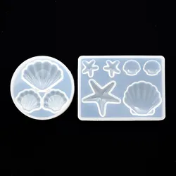 Shell Beads Pendant Silicone Mold Resin Silicone Mould Jewelry Making geometry molds Square Round star moon