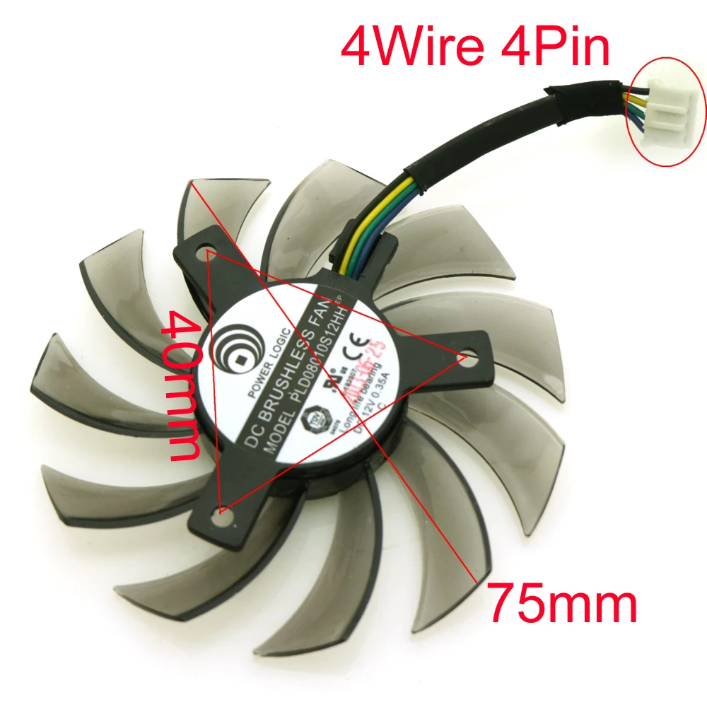 PLD08010S12HH DC12V 0.35A VGA Fan For Gigabyte GTX780 GTX770 GV-N780OC GV-N770OC-4GB Graphics Card Cooler Fan