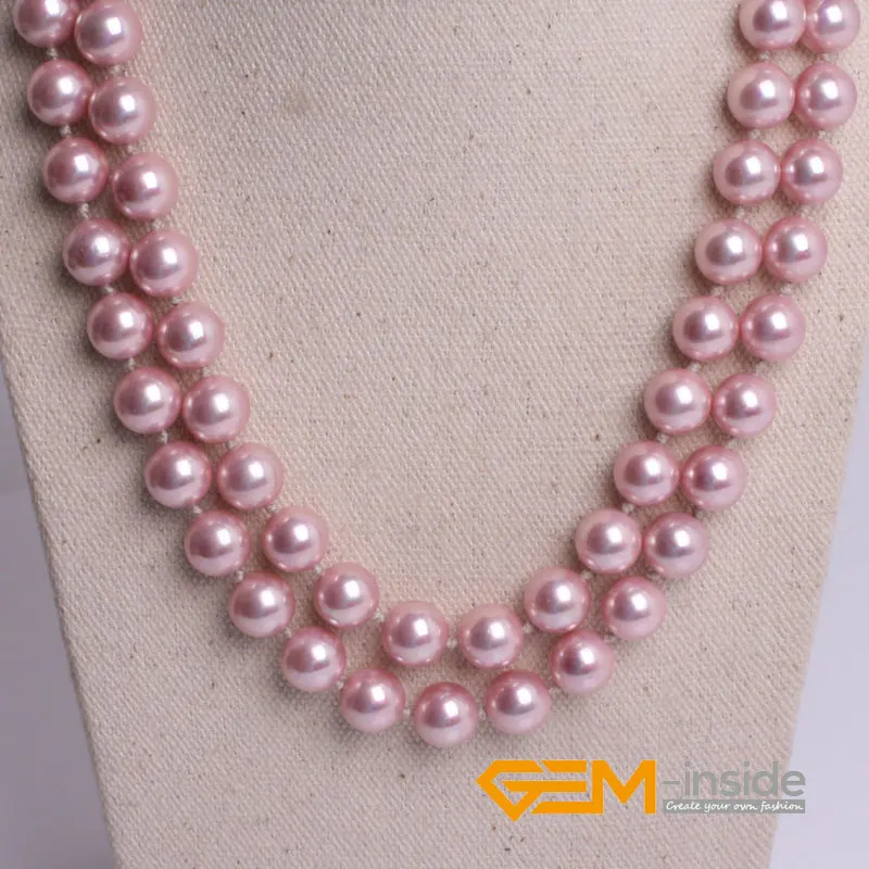 10mm multicolor shell pearl necklace natural shell pearl beads necklace DIY jewelry for women for gift wholesale !