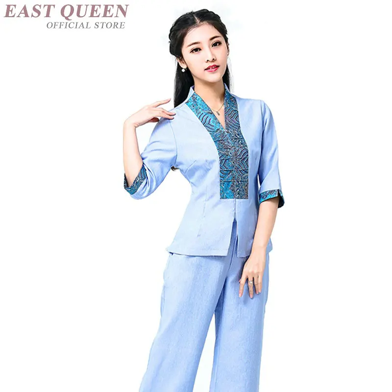 

Massage uniform myanmar asia thai massage clothing women new design thai massage uniforms receptionist uniforms DD1122