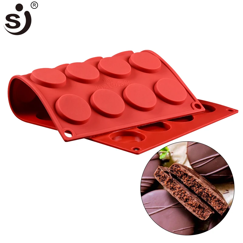 SJ Flat round Cake Decoration Tools Pastry Silicone Molds Cookie Mold Maker Cake Baking Chocolate Craft Candy