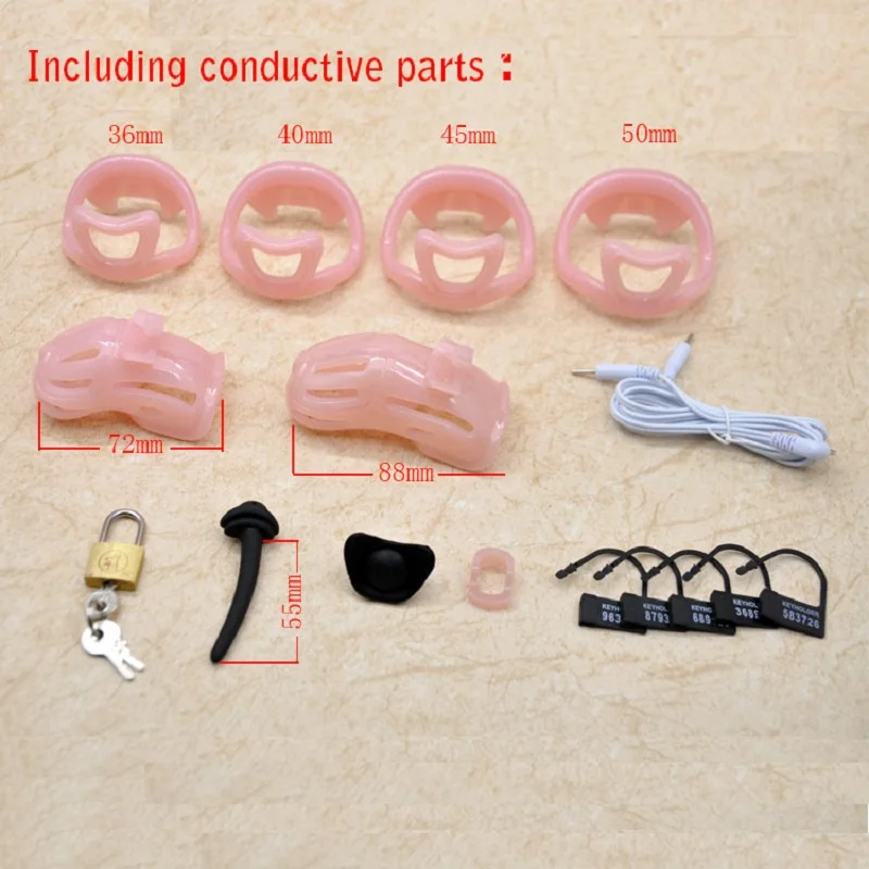 New electric shock Large Male Plastic chastity cage with penis cock ring bondage restraint electro Stimulation BDSM Sex Toy