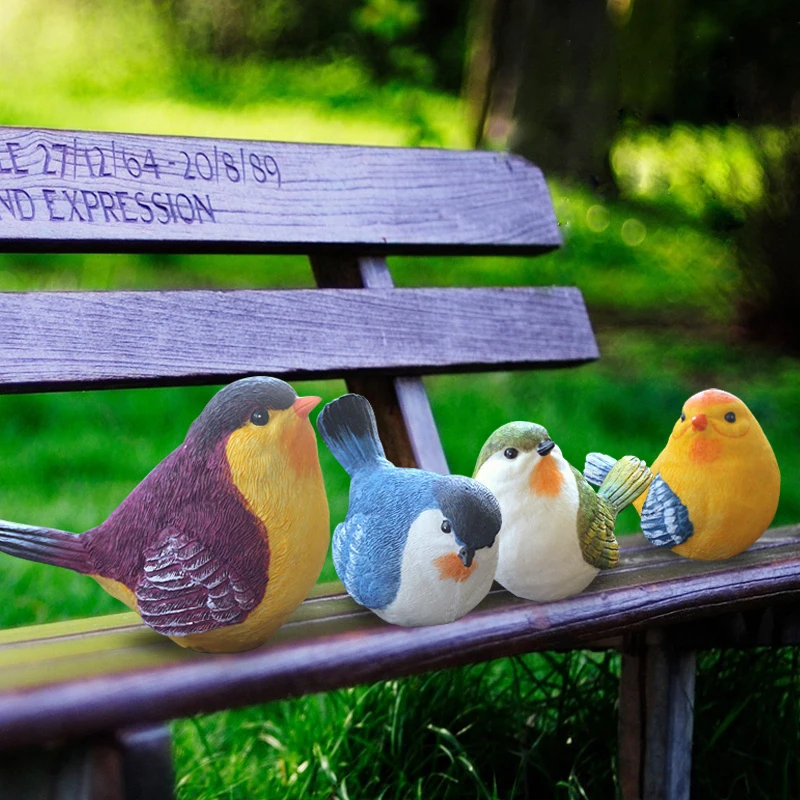 Resin Bird Crafts, Creative Furnishing Articles, Cute Figurines and Miniatures, Fairy Garden Ornaments, Home Decor Gifts