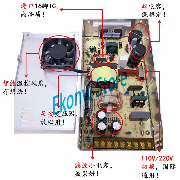 400W 12V 33A Switching Power Supply Factory Outlet SMPS Driver AC110-220V DC12V Transformer for LED Strip Light Module Display