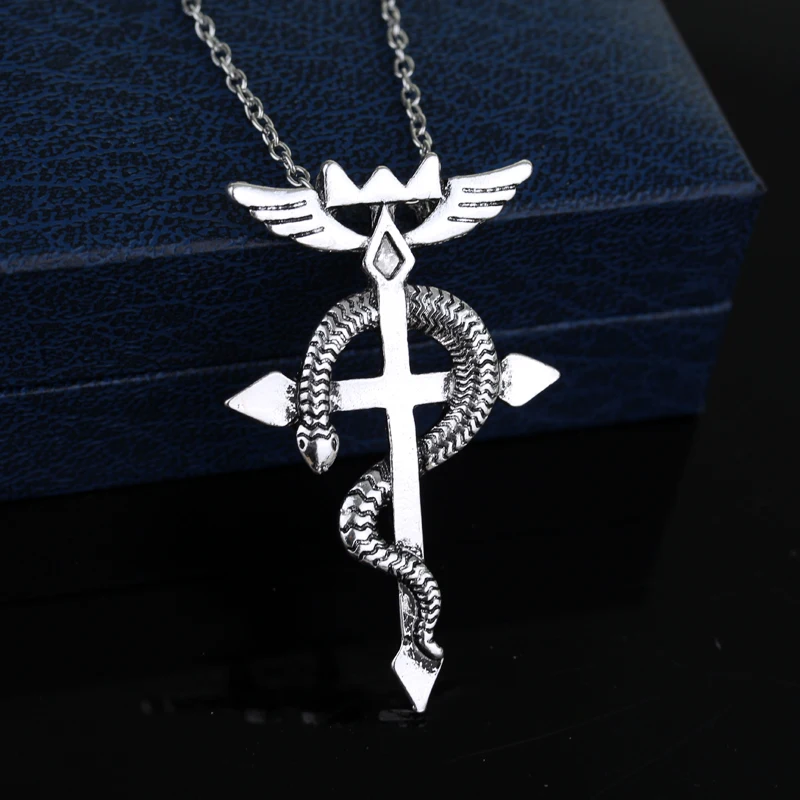 dongsheng Anime Vintage Fullmetal Alchemist Edward Elric Chain Pendant Necklace Hot Sale Classic Women Men Statement Necklace