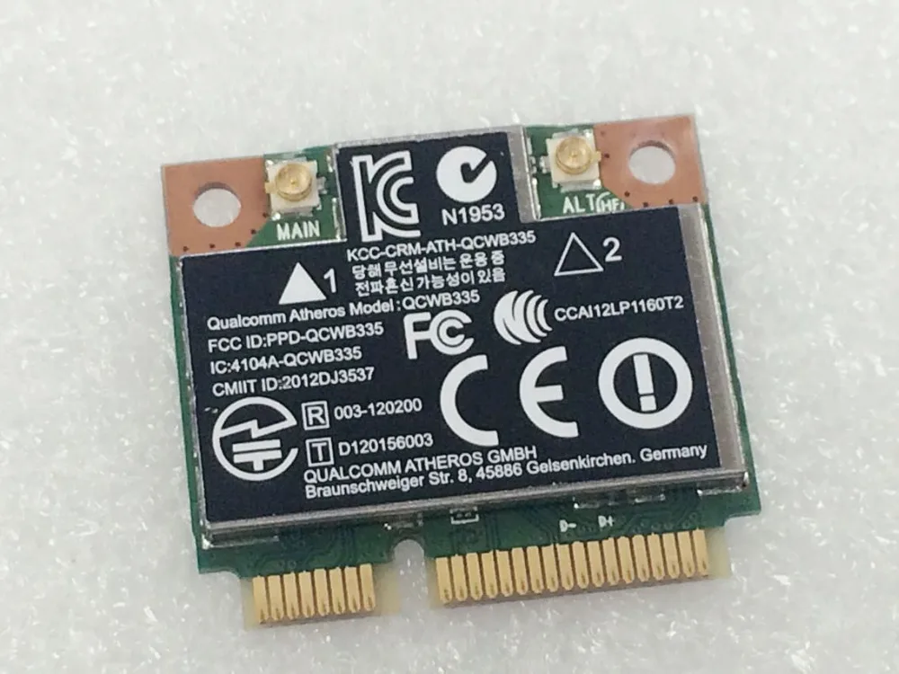 New Wifi For Bluetooth4.0 For Atheros QCWB335 Half Mini PCI-E Wireless Card 300Mbps For HP P/N 689457-001 SPS 690019-001