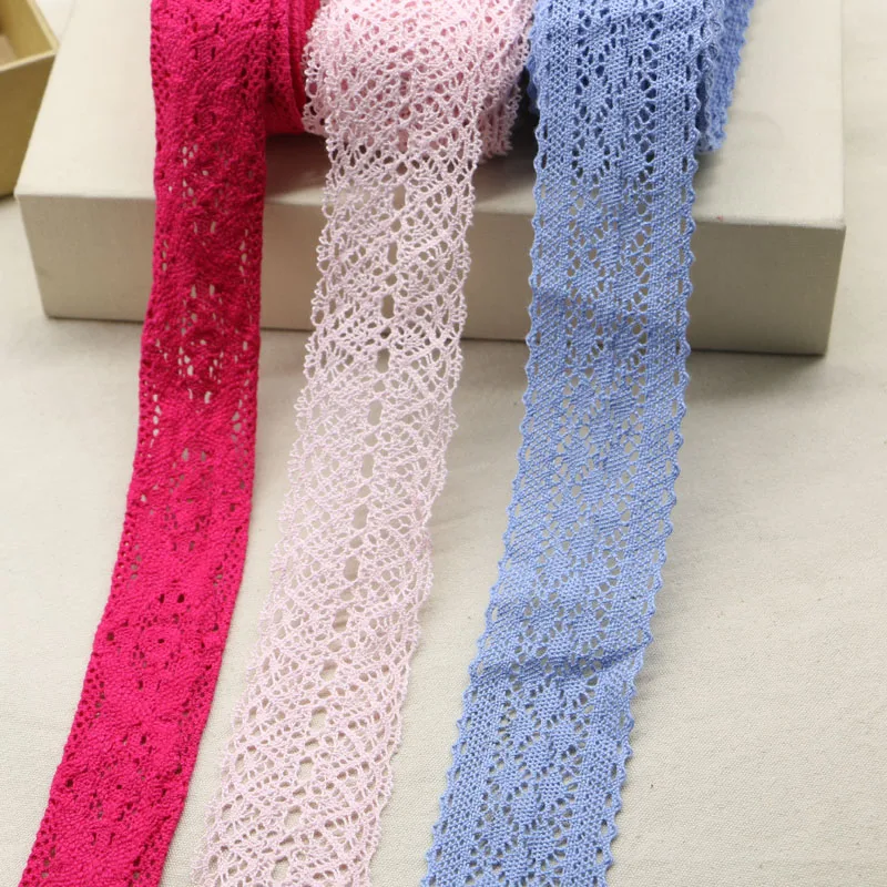 3.5 - 7 cm 20 yards of cotton lace fabric DIY fabric lace flower gift ribbon decoration materials colour cotton lace