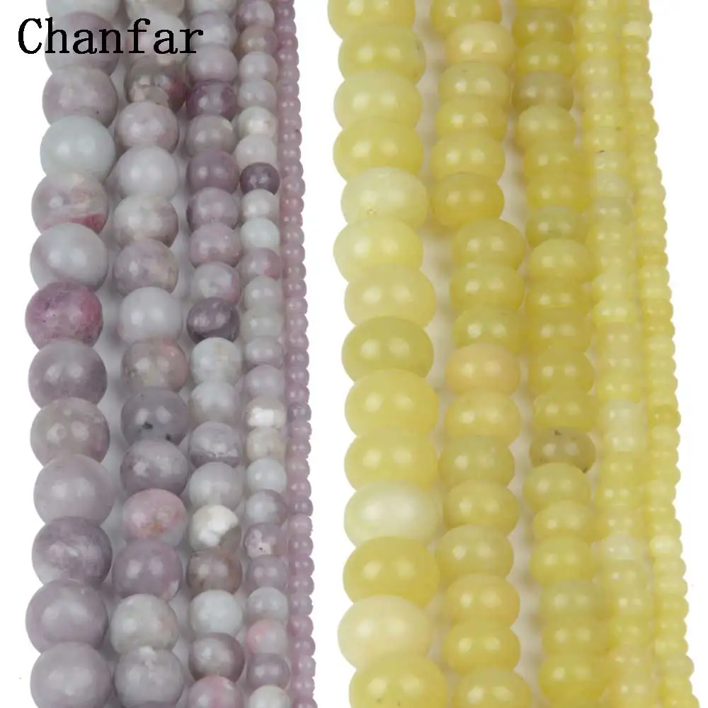 Lilac Stone Lemon Beads Women Jewelry Fashion Making Beads 4 6 8 10 12mm