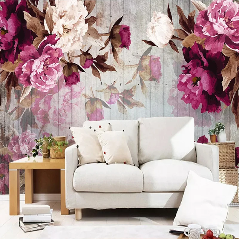 Papel tapiz Mural personalizado, flor pintada a mano romántica, papel tapiz no tejido para paredes de dormitorio, sala de estar, Fondo de TV,