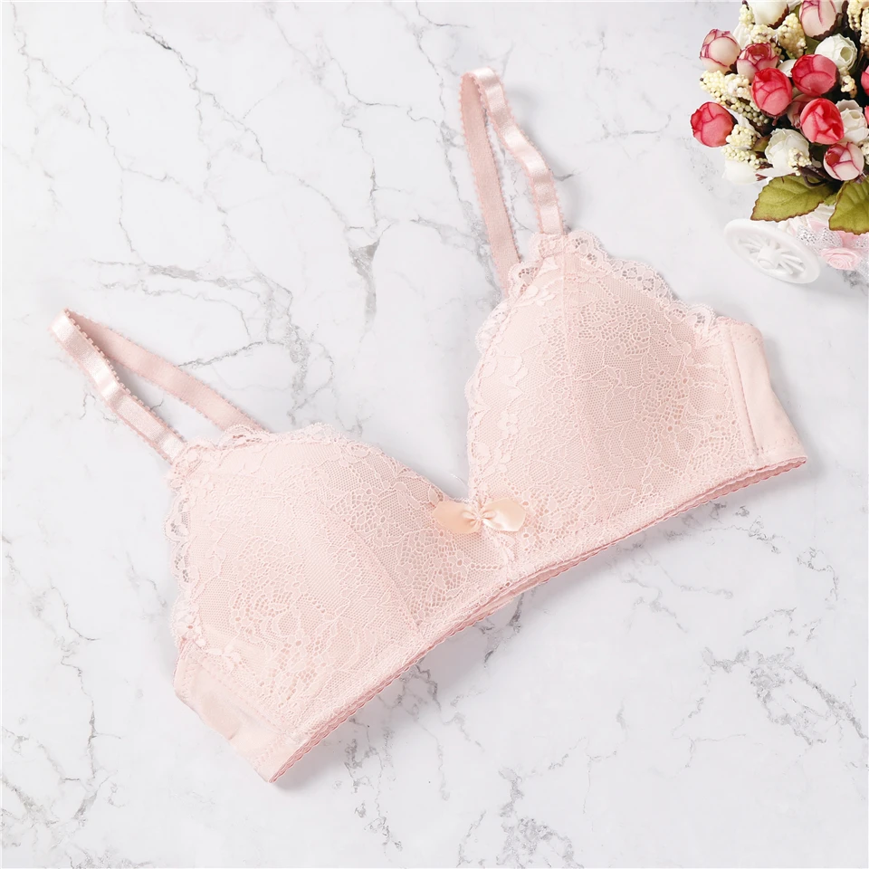 Lady Push Up Bra Wire Free Comfortable Breathable Sexy And Bra Ruffles Underwear Women Lingerie Soft Intimates Plus Size ABC