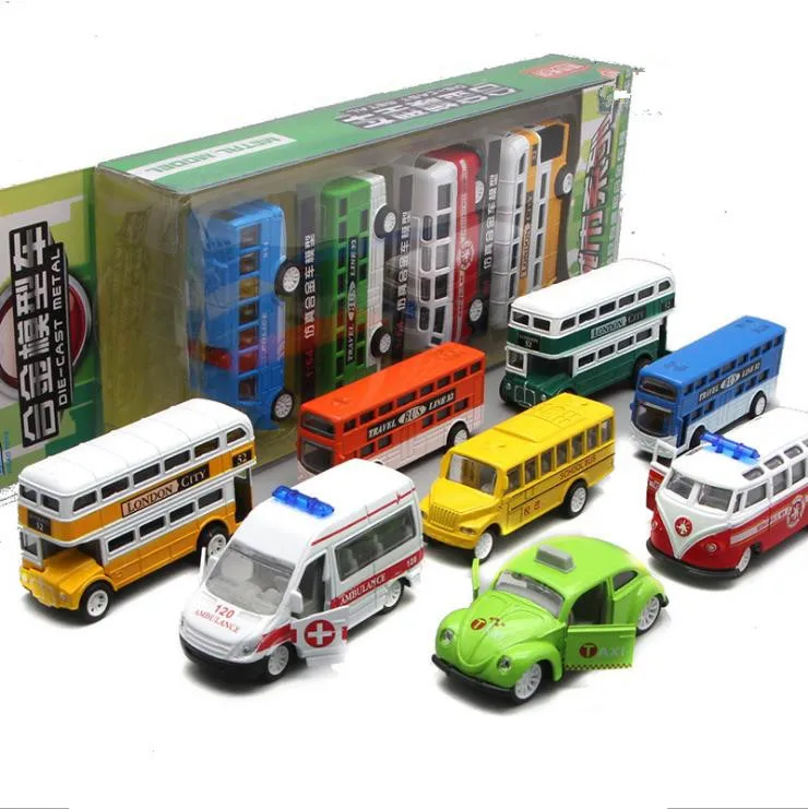 1:64 alloy pull back bus combination mini alloy car model,die casting metal model toys,children\'s educational toys,free shipping