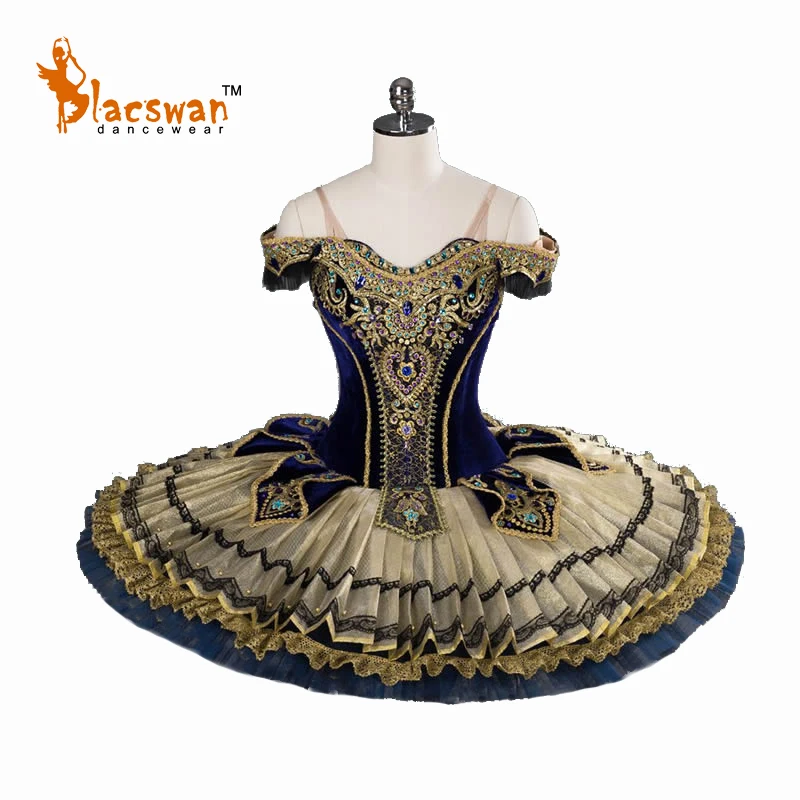 Gold Sleeping Beauty Custom Made Pancake Professional Classical Ballet Tutus YAGP Competition Costumes BT817