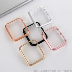 New Stainless Steel Alloy Metal Frame Holder Shell Case For Apple Watch iWatch 38 42 40 41 44 45 49mm  Protector Case Rose Gold