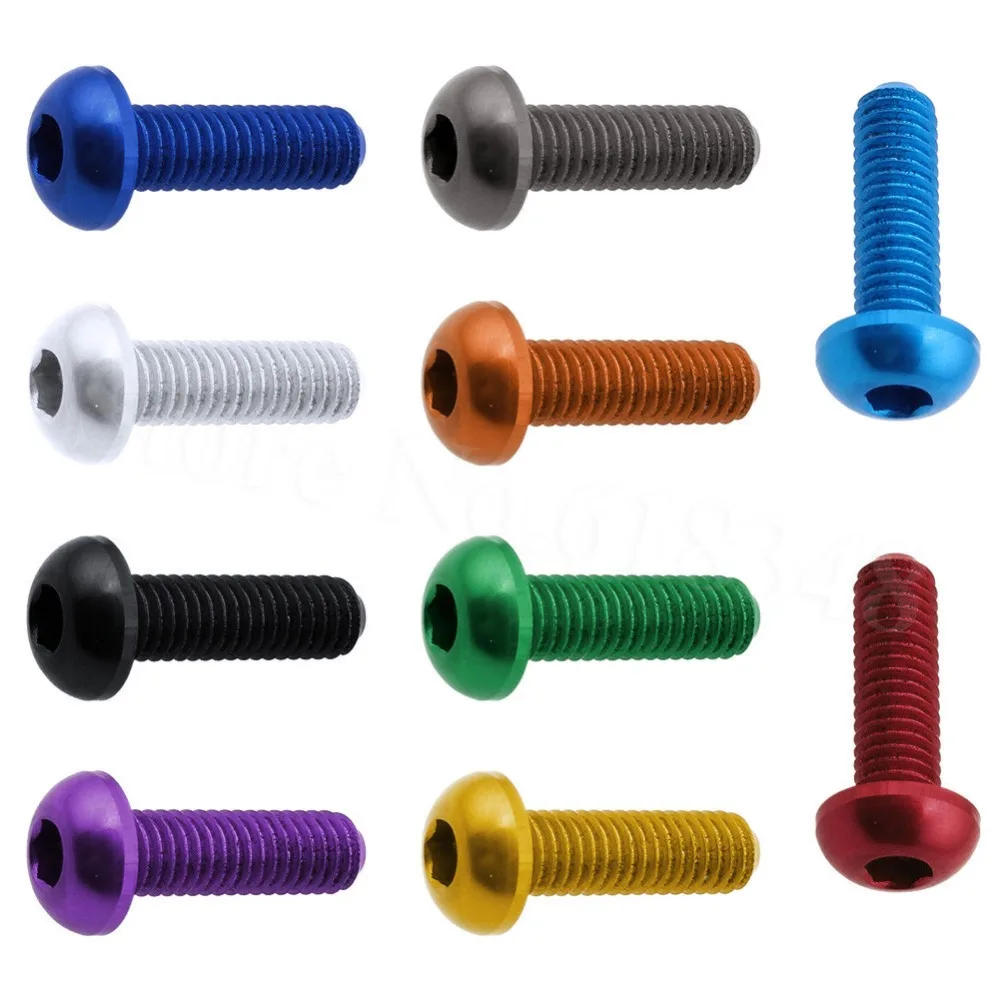 10pcs Colorful M3x10mm Hex Socket Screws Round Head Aluminum Anodized for FPV RC Drone Replacement Parts CNC