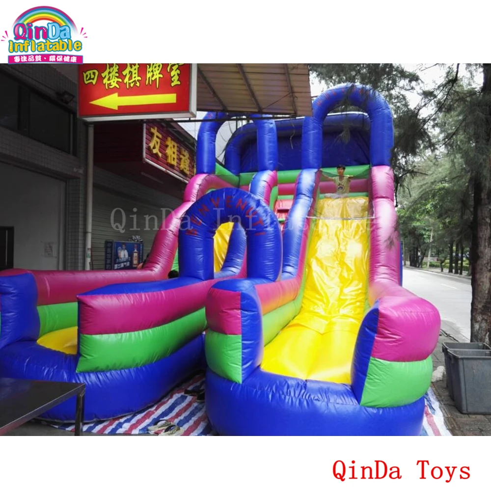 Free portable air blower 8.3*4.6*5.1m inflatable yard turkey slide, 2 lanes inflatable slip n slide with 0.5mm pvc