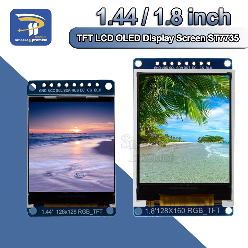 Placa de módulo de pantalla LCD IPS TFT a todo Color, Serie de 3,3 V, 1,44, 1,8 pulgadas, 128x128, 128x160, 65K SPI, reemplazo OLED ST7735