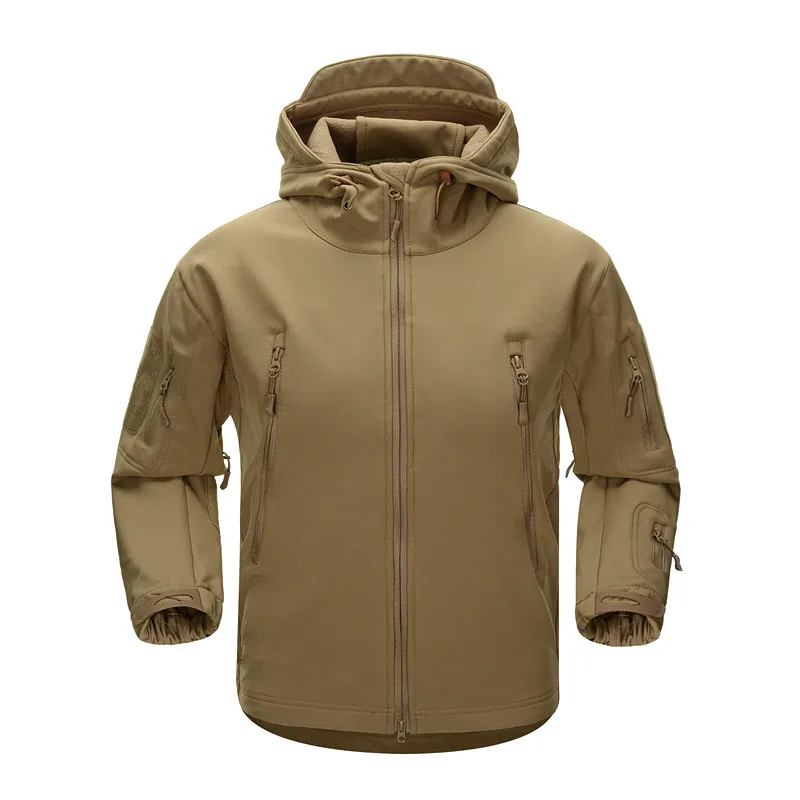 Waterproof Shark Skin Jacket Men Camouflage Jacket Softshell Windbreaker Winter Hooded Hunt Outwear Coat 4XL 5XL