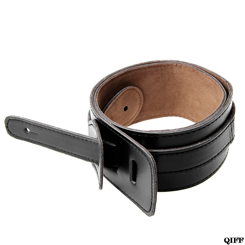 Adjustable  black Soft PU Leather surface Strap For Electric Acoustic Guitar Bass Black MAR28