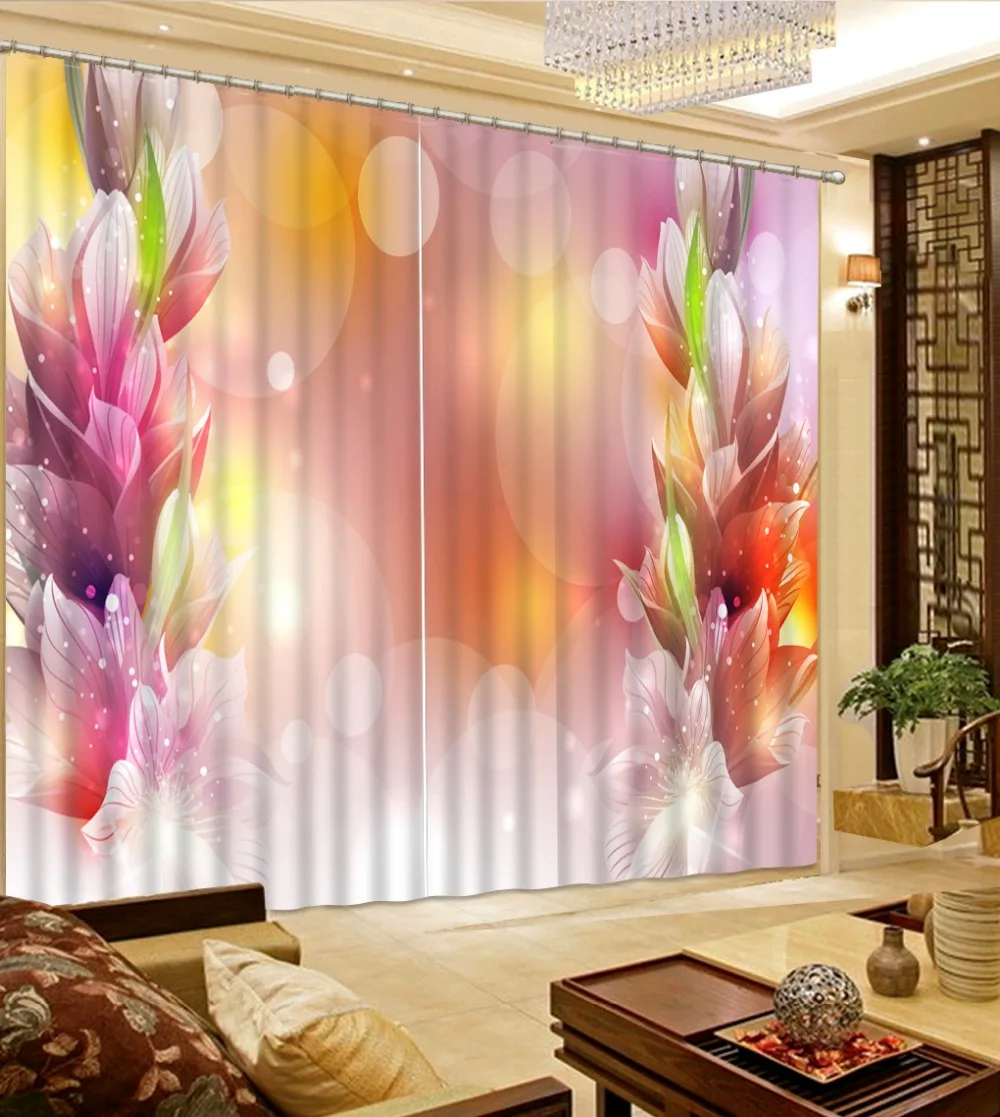 

3d Curtains Photo Customize size 3D home ddecorative home decor 3d flower lily fashion decor home decoration for bedroom