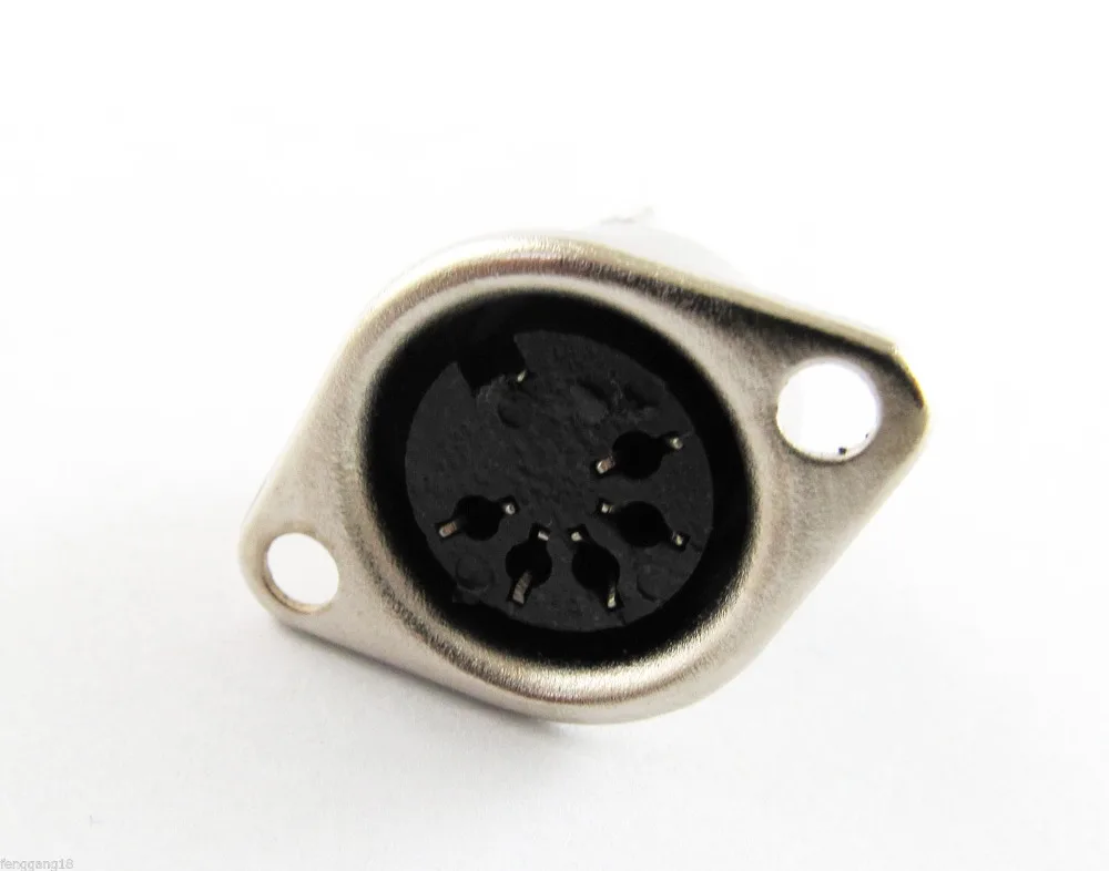 5pcs DIN 5 Pin Female Jack Socket Cable Connector Adapter Panel Mount Solder Type