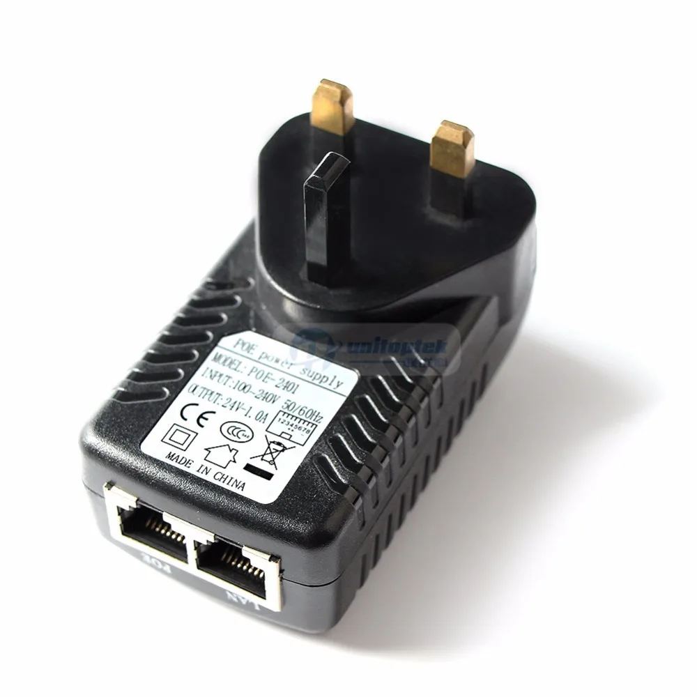 POE Injector 48V 0.5A POE Power Over Ethernet Adapter For IP Security Camera POE Pin 4/5(+), 7/8(-) EU/US/UK/AU Plug Available