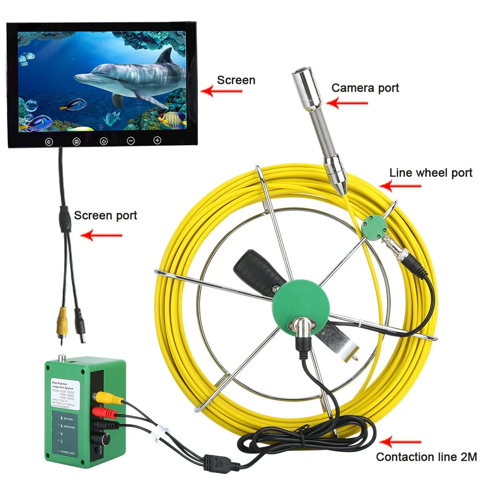 MAOTEWANG 10 inch  WiFi Wireless 17mm IP68 Waterproof Drain Pipe Sewer Inspection Camera System 1000 TVL Camera