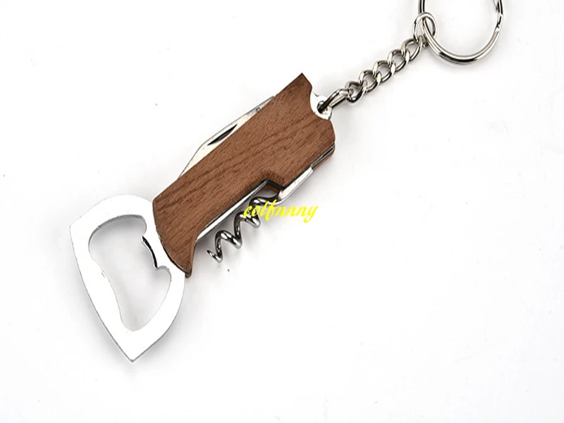 1000pcs/lot Fast shipping Multifunction Hippocampus Shape Red Wine bottle Opener With keyring Keychain Beer openers