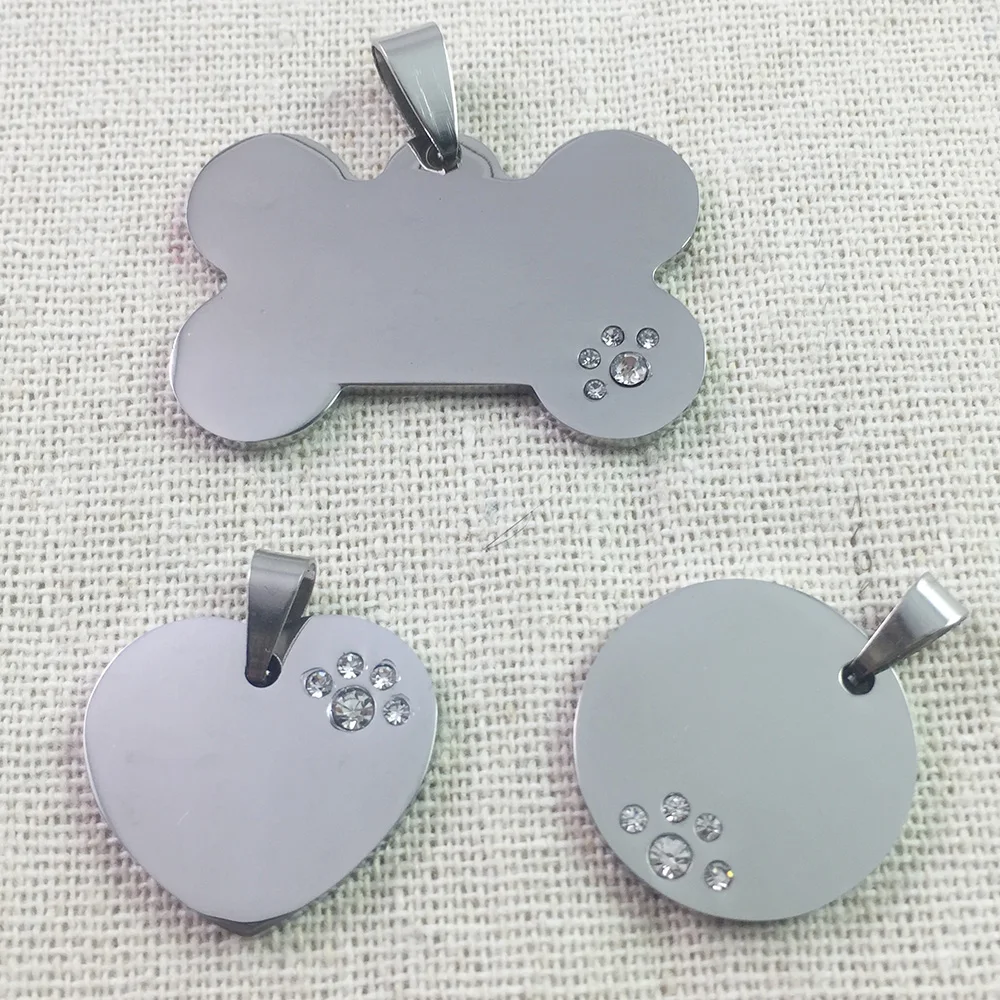 30pcs/lot Mirror Polish  Stainless Steel Dog Tag Pendants Blank Pendants For Necklaces DIY Jewelry