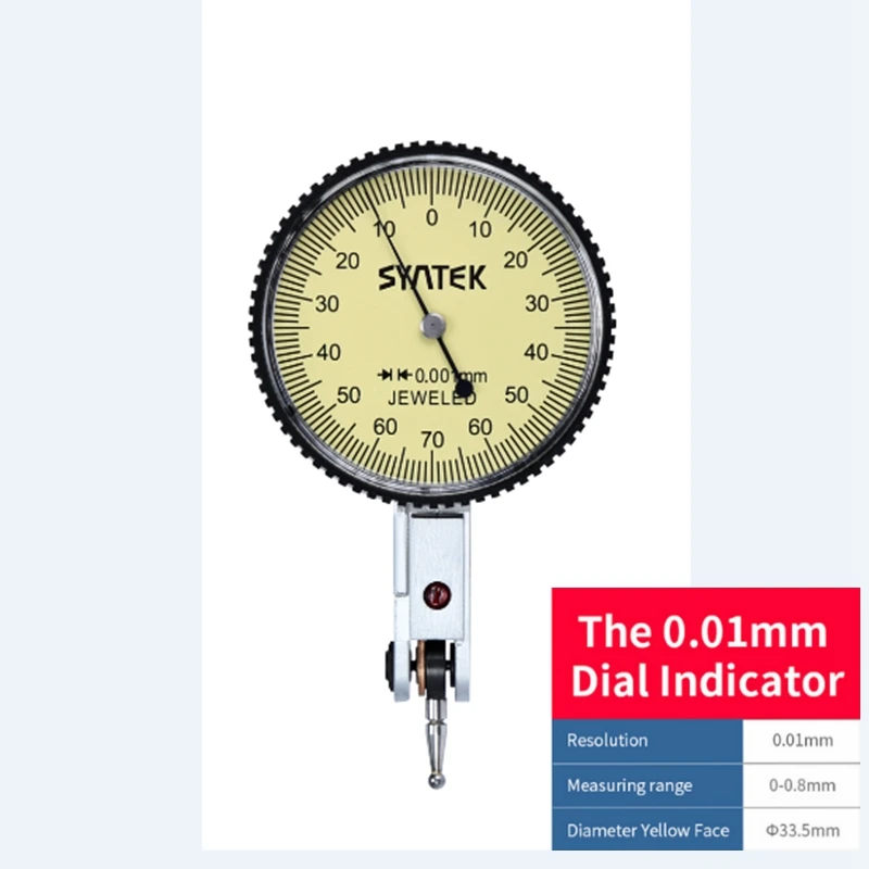 0.01mm Lever Indicator Shockproof Continuous Dial Test Indicator 0-0.8mm Analog Display Dial Micrometer Gauge Indicator Tools