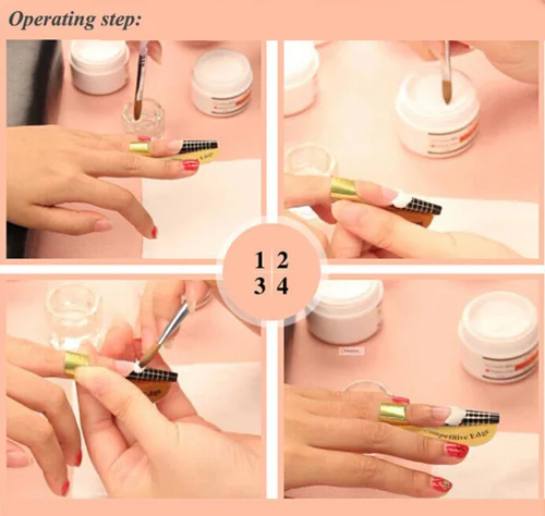 Imagen 2 del producto Pegatinas de Gel acrílico UV para manicura, 100 unidades de papel para crear extensiones de uñas, guía de esmalte