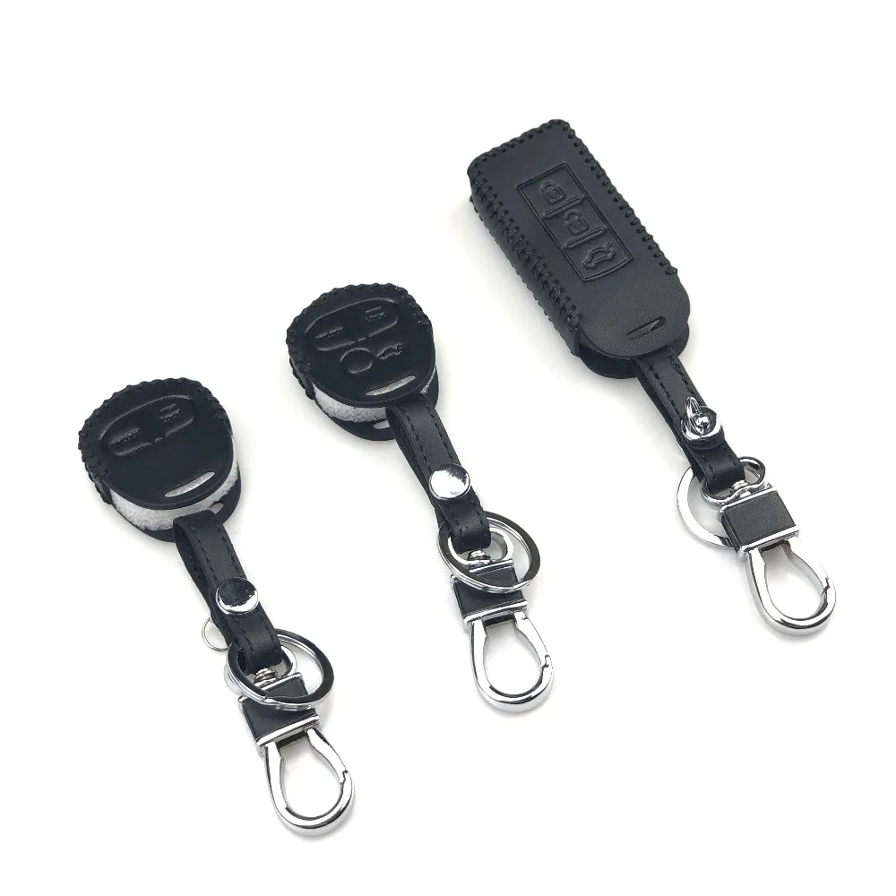 Leather Remote Key Case Shell Keychain For Mitsubishi ASX Outlander Lancer Colt Evolution Pajero Eclipse Cross Grandis Zinger