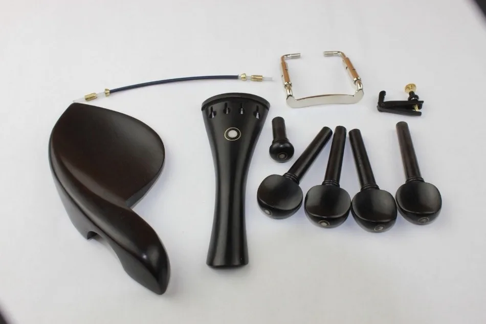 3 set high quality top ebony violin parts model 4/4 full size violin accessories