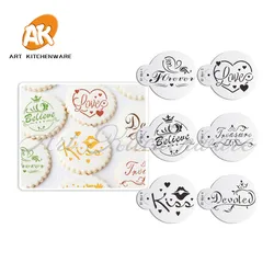 Valentine Cookie Stencil Set Cake Tools Cupcake Stencil Template Cake Decorating Tools Kitchen Accessories Pastry Tools ST-864