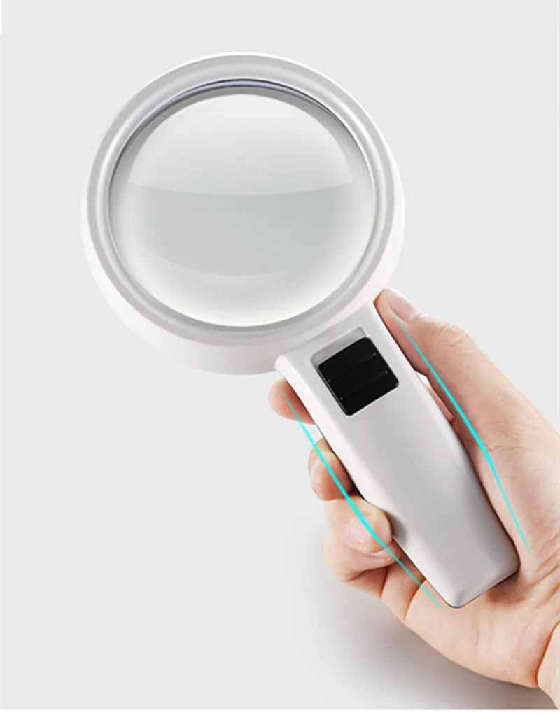 30X 110mm Double Lens Gift Reading Magnifier Magnifying Glass Loupe LED Illuminated Dedicated Handheld Office with 3pcs Lamps