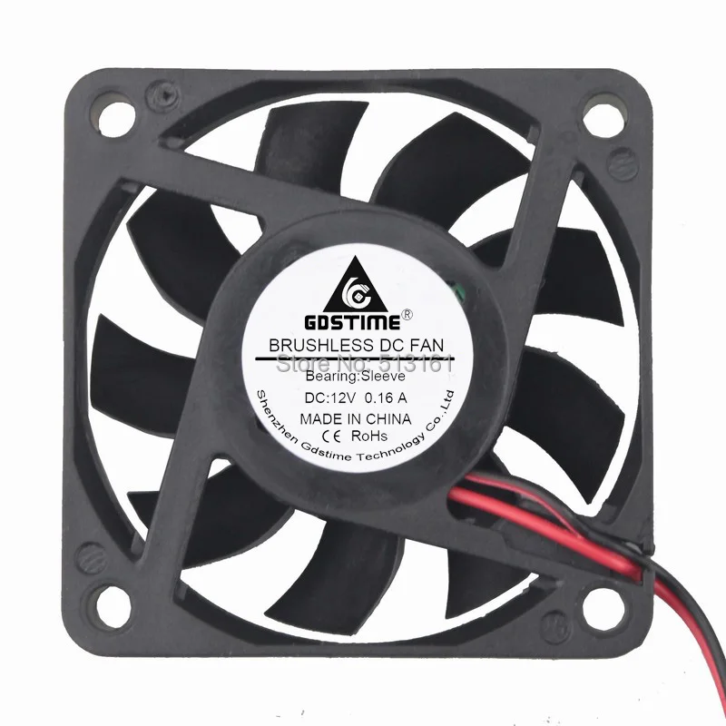 2 Cái/lốc Gdstime 12 V 2Pin 60 mét 6 cm 12 V DC Fan 60x60x15 mét trường hợp Cooler