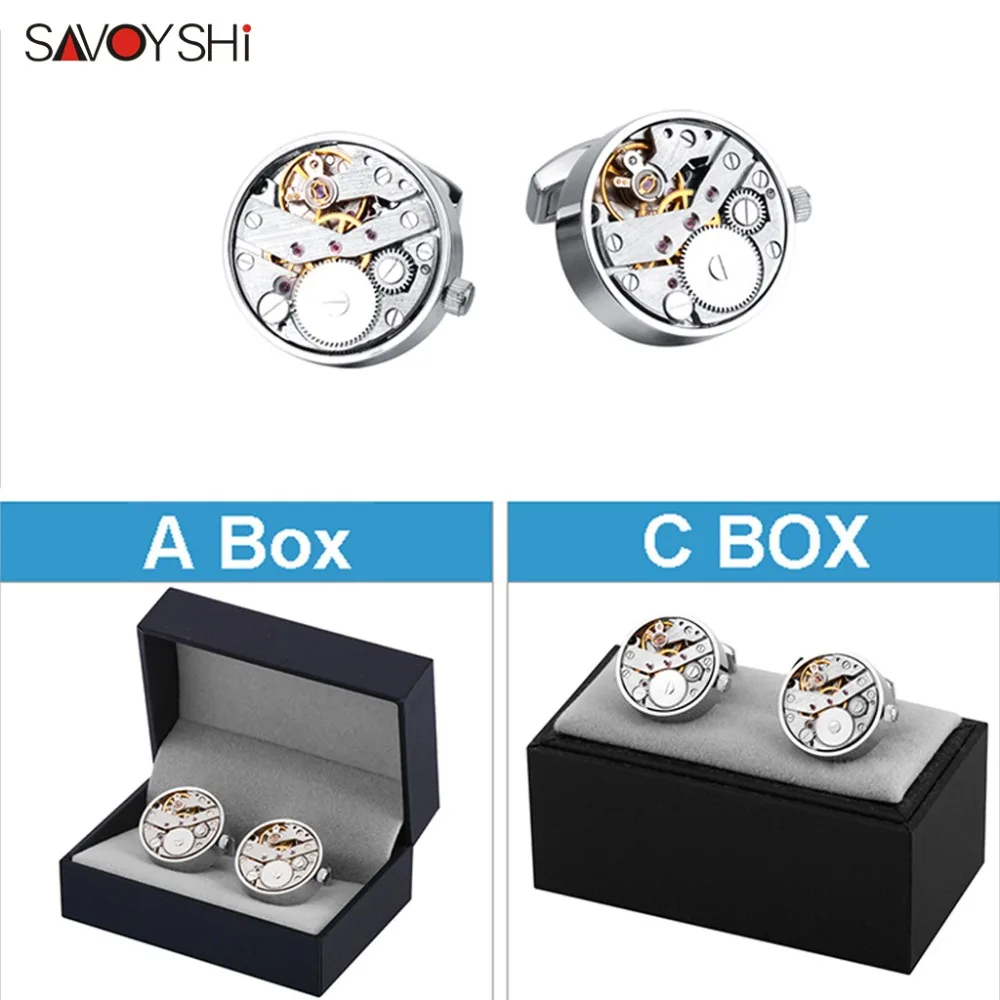 SAVOYSHI Mechanical Watch Movement Cufflinks for Mens Shirt Cuff Functional Watch Mechanism Brand Cuff Links Designer Jewelry